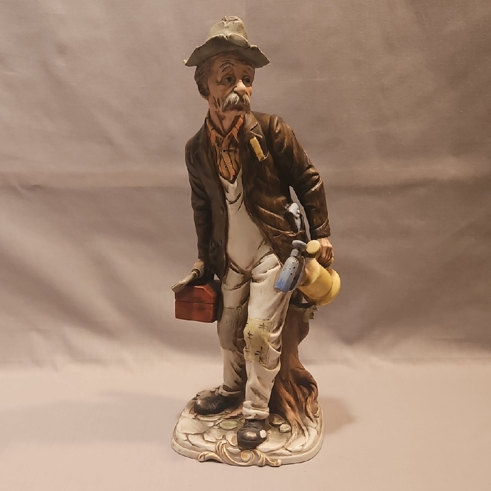 Vintage Ceramic 15" Plumber Pipe Fitter Figurine